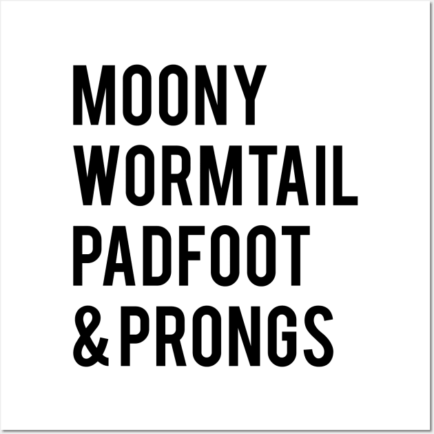 Moony Wormtail Padfoot and Prongs Wall Art by FontfulDesigns